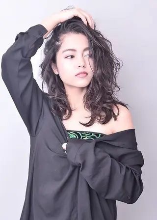 ミディアム カラー パーマ ヘアアレンジ メンズ キッズ ネイル マツエク・マツパ EnBlesS西宮 マンツーマン神道有基のヘアスタイル
