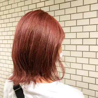 セミロング カラー パーマ ヘアアレンジ 暖色ボブ 🍊rikakoのヘアスタイル