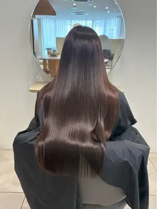 ロング パーマ 似合わせカットカラー りおなのヘアスタイル