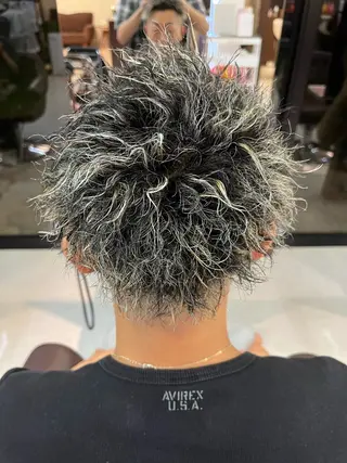 ショート カラー パーマ メンズ 樋口智士/倉敷/中庄 /縮毛矯正/髪質改善のヘアスタイル