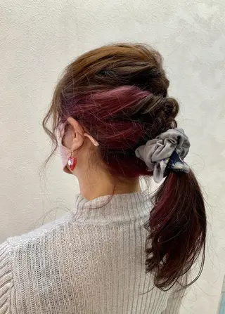 セミロング カラー ヘアアレンジ 加藤 遥花のヘアスタイル