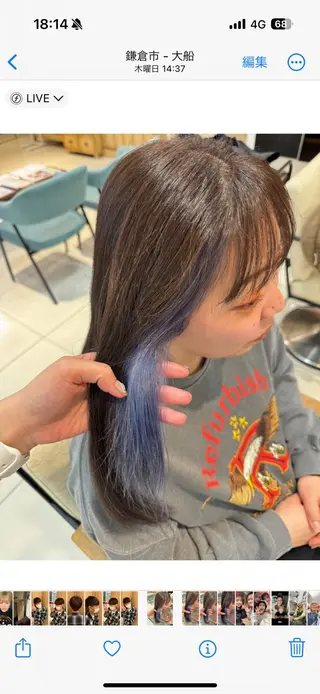 ロング カラー こばりん🌟/ボブ /イヤリングカラーのヘアスタイル