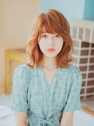 ミディアム カラー パーマ 【公式】amble luxe池袋東口🩷のヘアスタイル