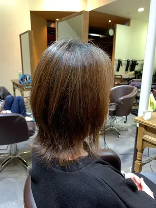 ミディアム トクシ ーのヘアスタイル