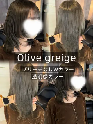 ミディアム カラー 🏹あみ🏹暗髪 /オリーブ/髪質改善のヘアスタイル