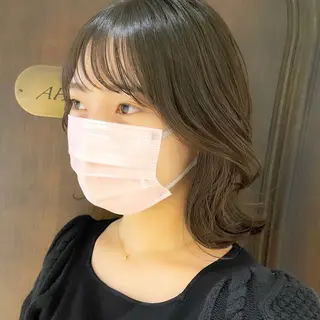 ミディアム カラー パーマ ヘアアレンジ 骨格別小顔カット/ 顔周りカット/金井のヘアスタイル