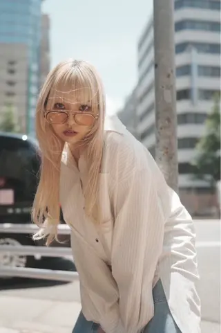 ミディアム ベージュカラー🤎 酸性縮毛矯正のヘアスタイル