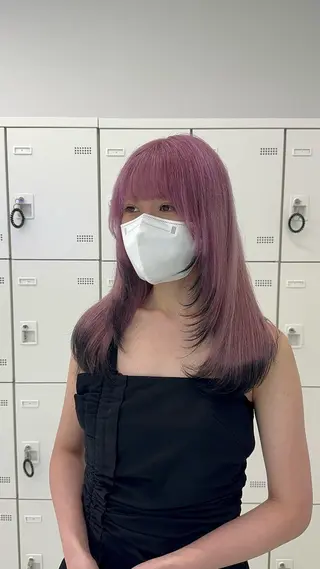 ロング カラー ヘアアレンジ ウルフカット×ハイ トーン職人🤍ゆうひのヘアスタイル