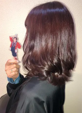 ミディアム カラー 最高級シールエクステ 💜Fave/あかねのヘアスタイル