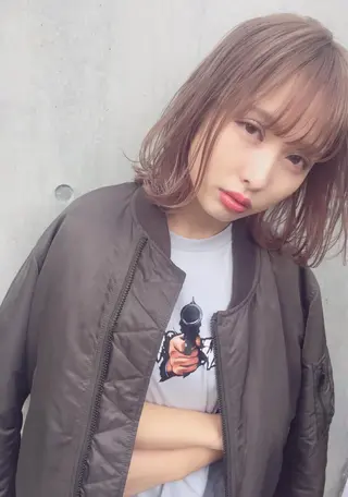 ミディアム 透明感カラー🌿ボブ ✨飛田　ケイのヘアスタイル