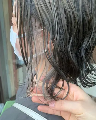 ミディアム カラー ヘアアレンジ イワタ マハ/ minim hairのヘアスタイル