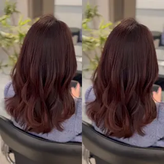 ミディアム カラー パーマ レイヤーカットのプロ 大人ヘア宮森貴志のヘアスタイル