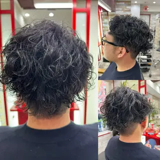 ショート パーマ メンズ 看板犬がお出迎え◎ 初めてでも安心◎のヘアスタイル