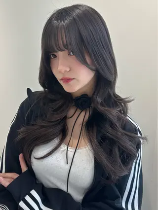 ロング カラー 新宿♥ハッシュカット 暖色カラー♥Unaのヘアスタイル