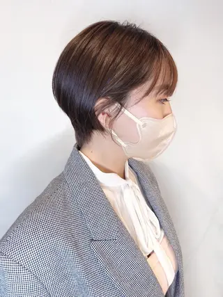 ショート カラー パーマ ヘアアレンジ メンズ キッズ 松岡彩華 ボブ /グレージュのヘアスタイル