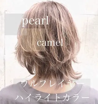 ミディアム カラー AKI アキのヘアスタイル