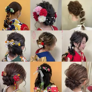 セミロング ヘアアレンジ タニモト ユイのヘアスタイル