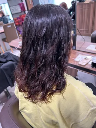 セミロング 渡邊花奈 韓国ヘアのヘアスタイル