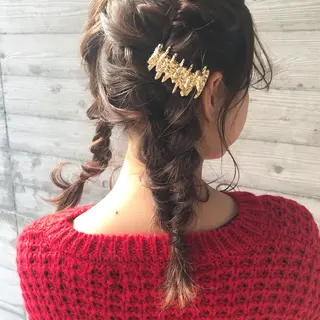 ロング ヘアアレンジ クニモトハルナ ボブ/柔らかカラーのヘアスタイル