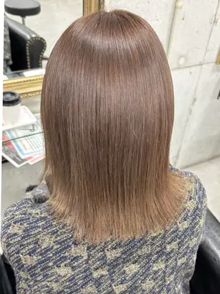 ミディアム カラー Rin♡透明感ピンク 🎀白肌ラベンダーのヘアスタイル