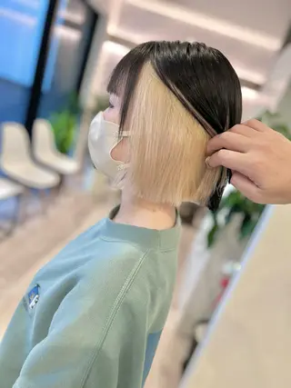 ショート ブリーチ毛に縮毛矯正 ✨カラー✨山田 正幸のヘアスタイル