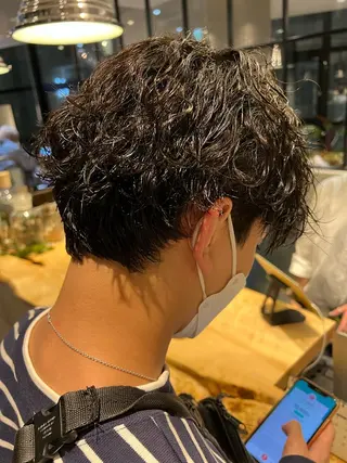 ショート パーマ メンズ 波巻きスパイラルパー マ/シャドウパーマ駿のヘアスタイル
