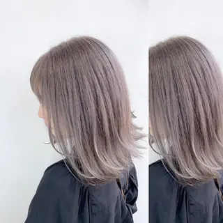 ミディアム カラー JuNブリーチに 縮毛矯正するプロのヘアスタイル