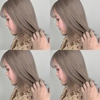 ミディアム カラー 袴田 伊代のヘアスタイル