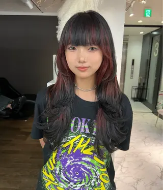 ロング ブリーチ/ウルフ ハッシュカット/石山のヘアスタイル