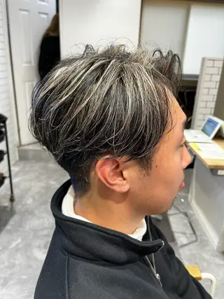 ショート カラー メンズカット パーマ／稲葉のヘアスタイル