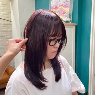 セミロング カラー 🎀ときの/髪質改善 透けｯ暖色カラー🪞のヘアスタイル