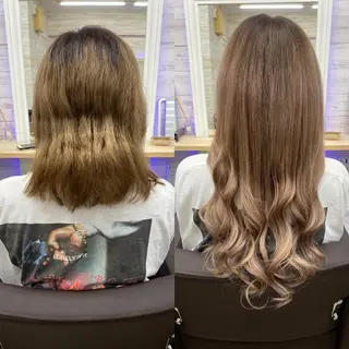セミロング カラー ヘアアレンジ アイブロウ LAVENDIA 初音のヘアスタイル