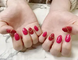 ロング カラー ネイル Q Free nailsのネイルデザイン