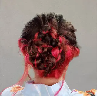 ロング カラー ヘアアレンジ 🥀寒色女神 山口玲奈🥀のヘアスタイル