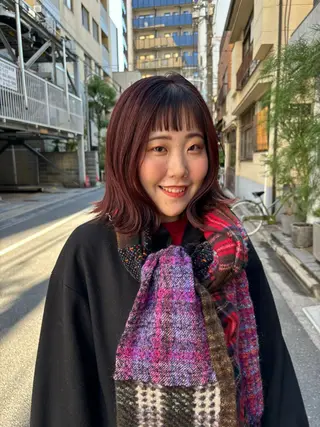 ミディアム カラー Elme 蔵前所属・顔周りカット/透明感 カラー/rioのヘアスタイル