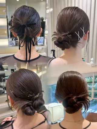 ロング ヘアアレンジ 銀座レイヤーカット ×シースルー前髪のヘアスタイル