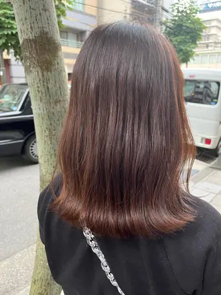 セミロング カラー ヘアアレンジ 韓国好き🇰🇷 美容師MIKUのヘアスタイル