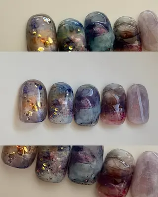 ネイル なんば堀江/育爪施術 ニュアンス✻Kaphのネイルデザイン