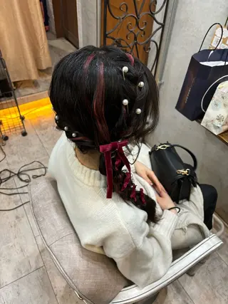 ヘアアレンジ メンズ/ヘアセット/ 顔周りレイヤー/💶のヘアスタイル