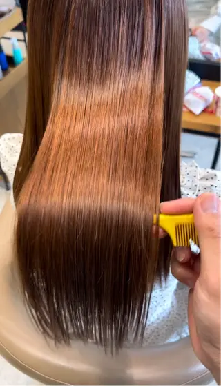 ロング パーマ 垢抜け小顔レイヤー オリーブ/スミレのヘアスタイル