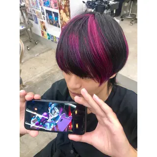 ショート カラー 推しカラー✨ オタク美容師ユウカのヘアスタイル