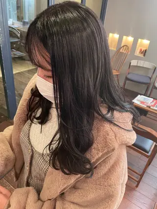 ロング カラー ヘアアレンジ 抜け感ボブ×パーマ ｜kazaneのヘアスタイル