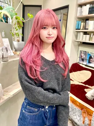 ロング カラー カノン/透明感カラー /酸性ストレートのヘアスタイル