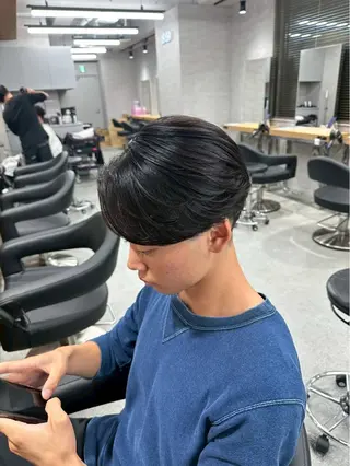 ミディアム パーマ ヘアアレンジ メンズ キッズ 川手 琉聖のヘアスタイル