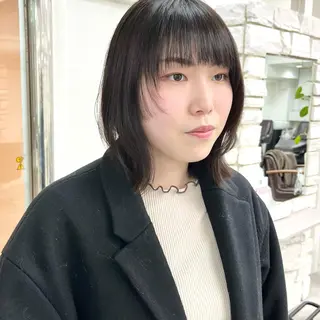 セミロング 天王寺韓国ヘア 小山歓実のヘアスタイル