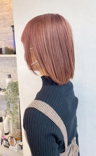 ミディアム カラー レイヤーウルフ エクステ磯部のヘアスタイル