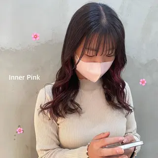 セミロング カラー SOURCE 茶屋町　奥井杏奈のヘアスタイル