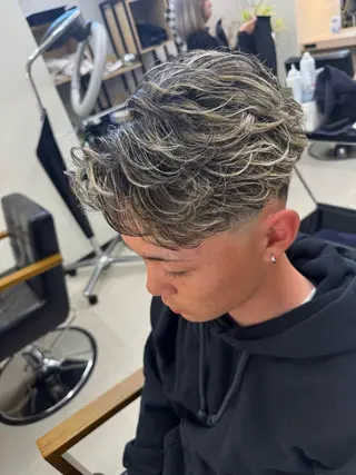 ショート カラー パーマ メンズ ALEAP owl 平野 宏樹のヘアスタイル