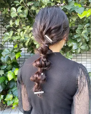 ミディアム ヘアアレンジ カワシマ セイカのヘアスタイル