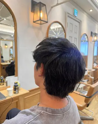 ショート カラー メンズ 透明感カラー💜 モテ髪 空陽💙のヘアスタイル